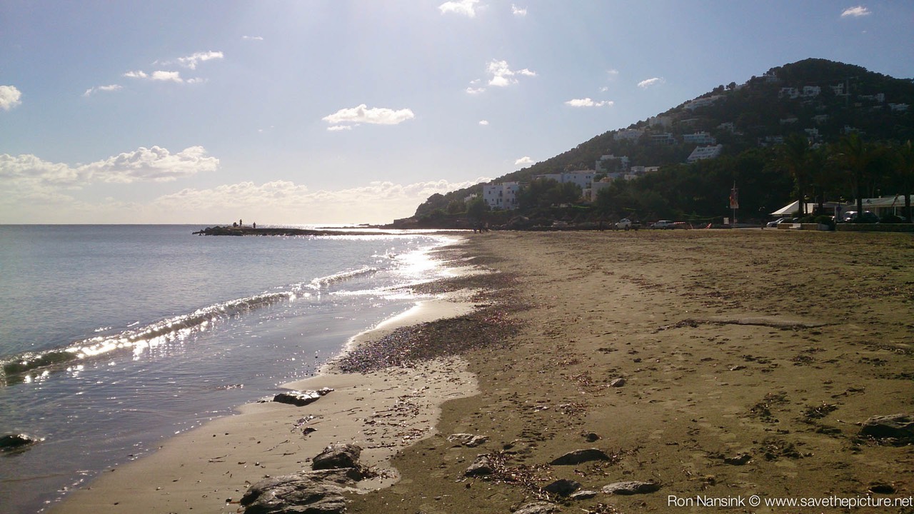 Beach Santa Eularia, Ibiza in wintertime