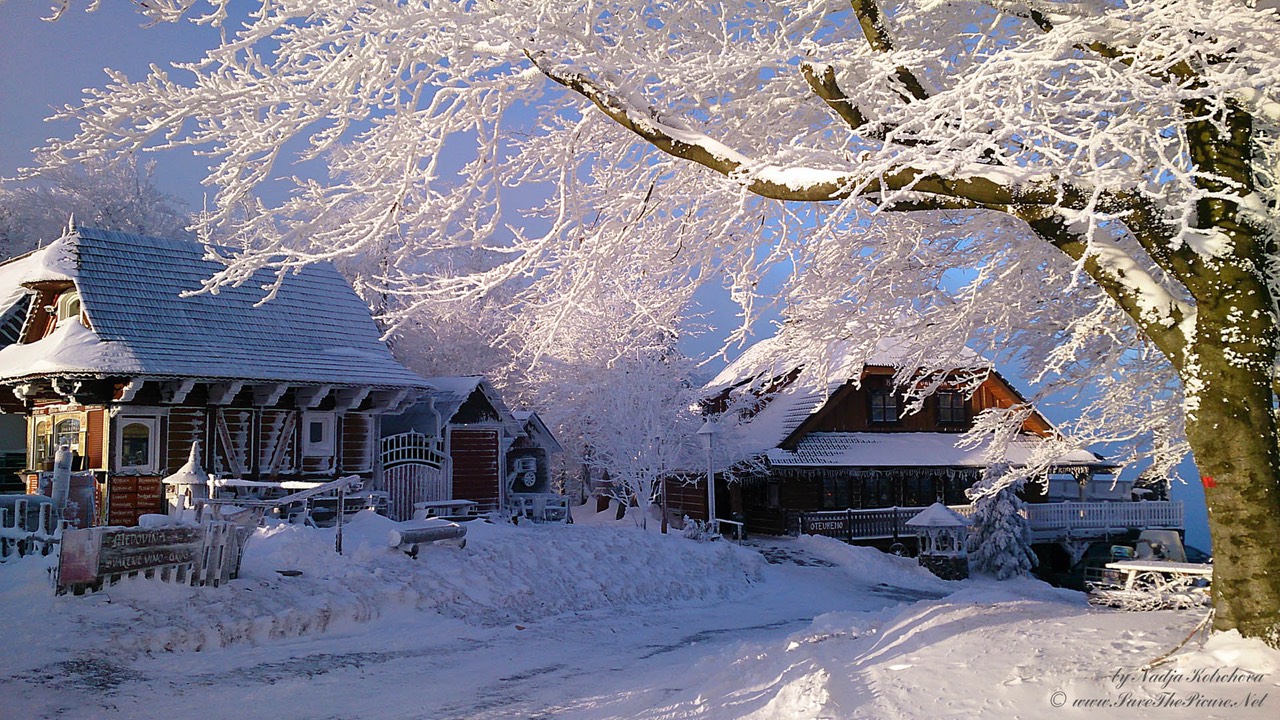 Beskid Mountains wintertime chalets, Czech Republic