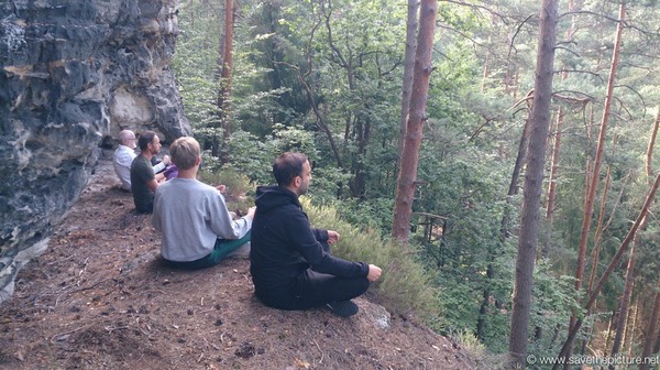 Danny early morning Zazen at the edge