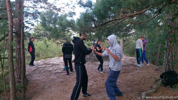 Early morning pushing hands Patak