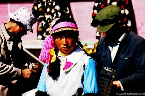 Lijiang Naxi girl blushing