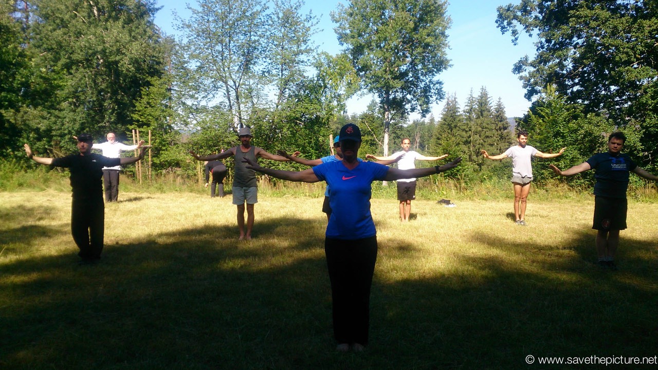 Nadja teaching Baduanjin