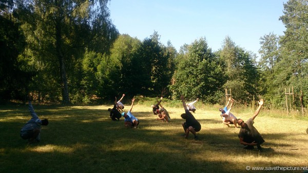 Omid teaching Yoga and relaxing