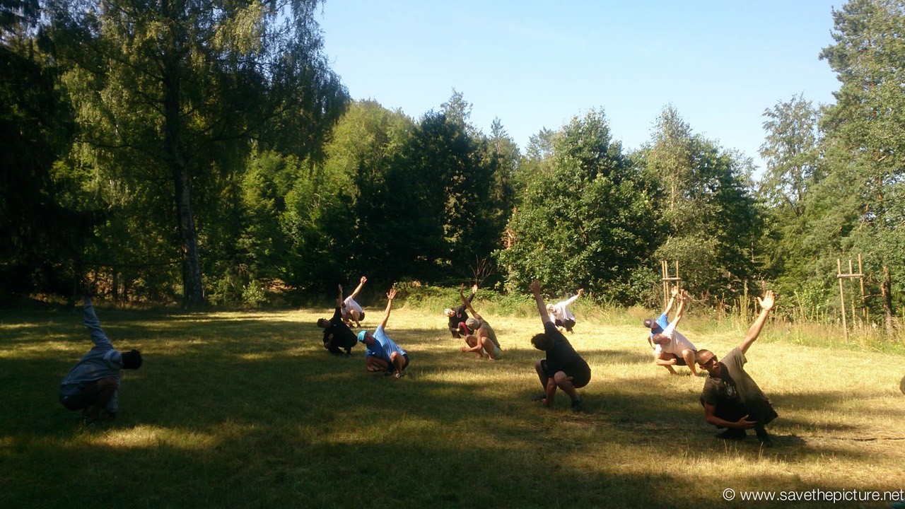 Omid teaching Yoga and relaxing