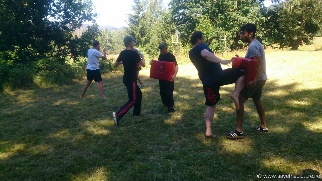Outdoor training in pairs during the Taikiken week 2020