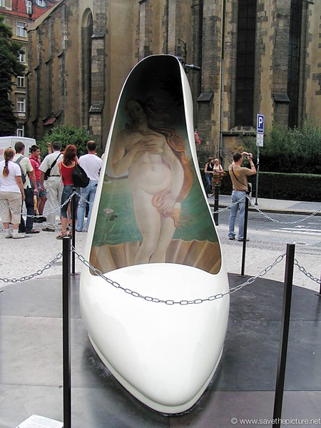 Giant painted Shoe Art in Prague
