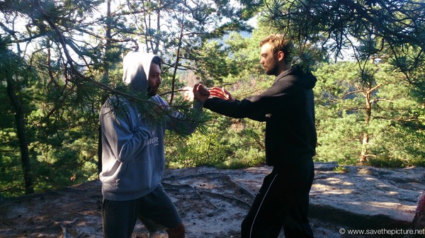 Simon and Omid Taikiken training