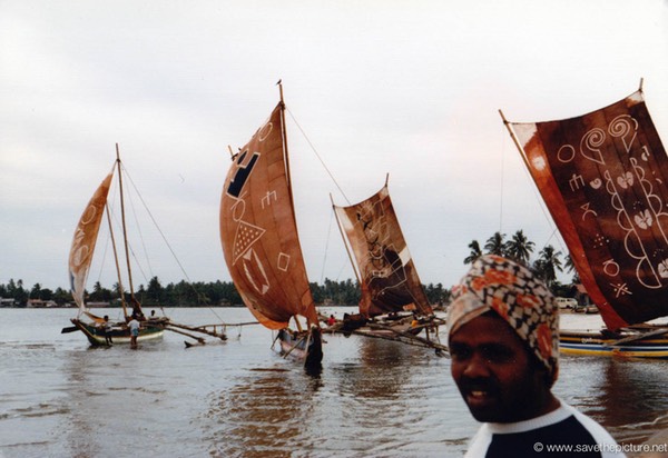 Sri Lanka catamaran art, color of the tropics