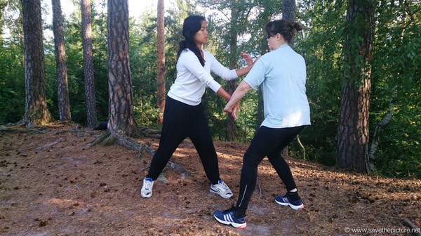 Taikiken doublehand pushing hands exersise with blindfold