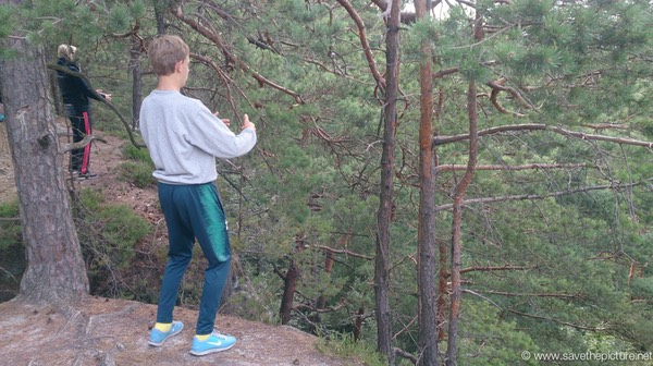 Taikiken early morning standing meditation on the rock