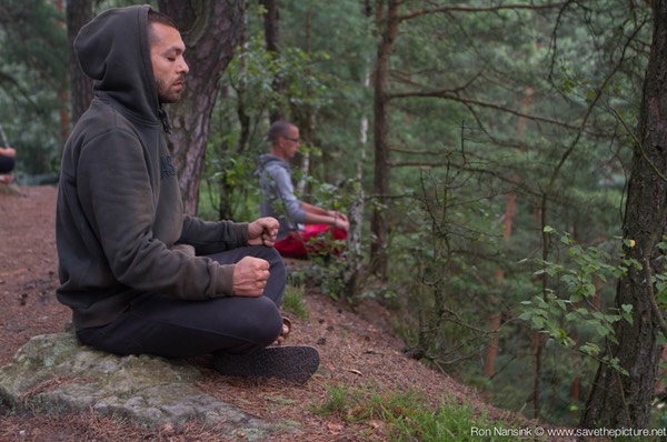 Taikiken Natural Tuning 2016, early morning Wuji sitting meditation in nature