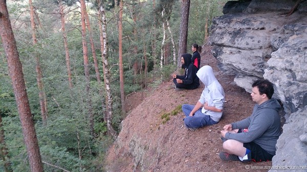Toine early morning Zazen at the edge