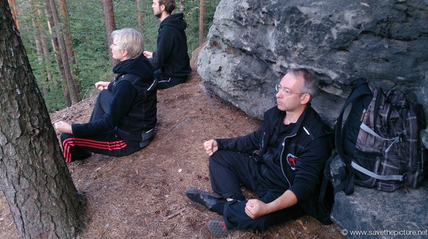 Uwe early morning sitting at the edge